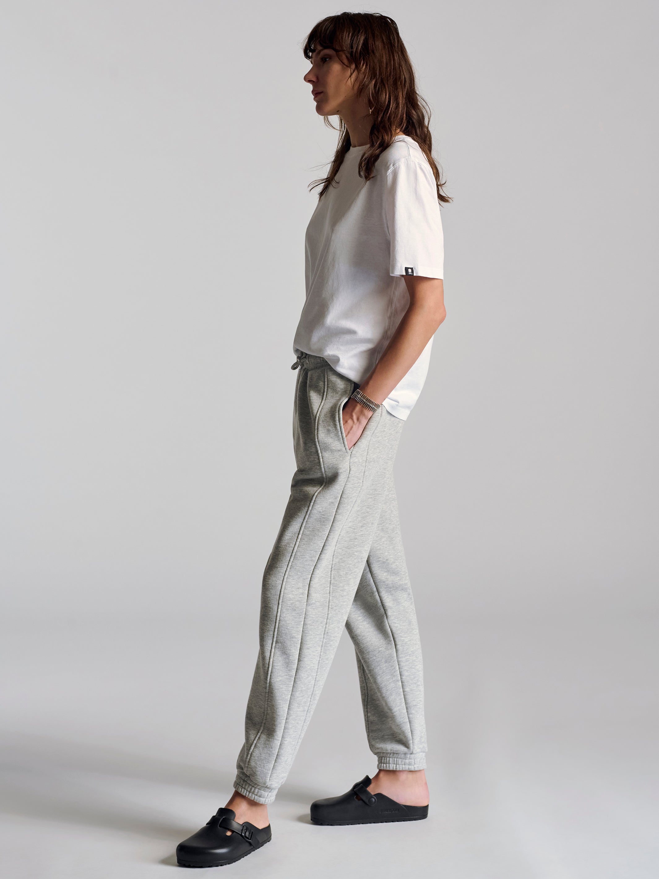 Women's Morgan Sweatpants In Grey Melange - BROOKLYN INDUSTRIES