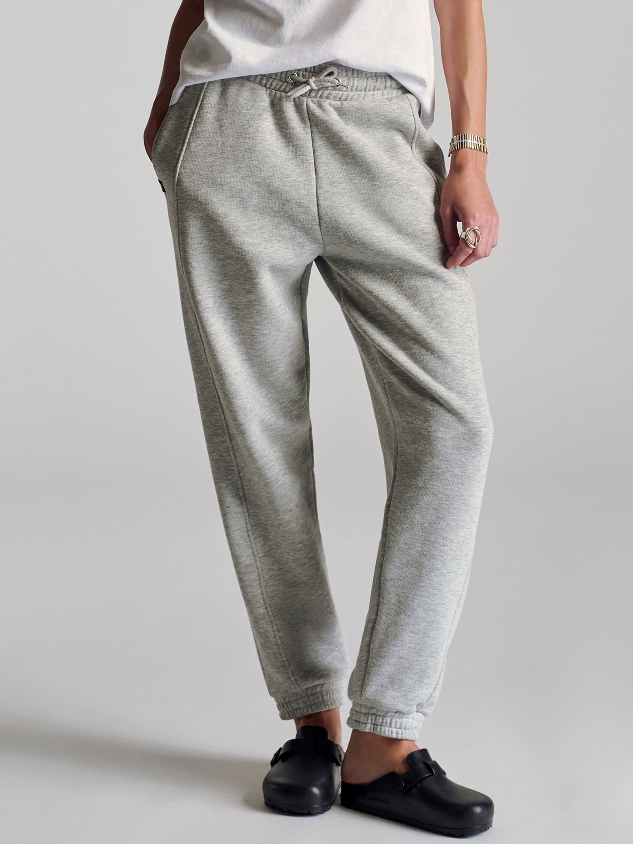 Women's Morgan Sweatpants In Grey Melange - BROOKLYN INDUSTRIES