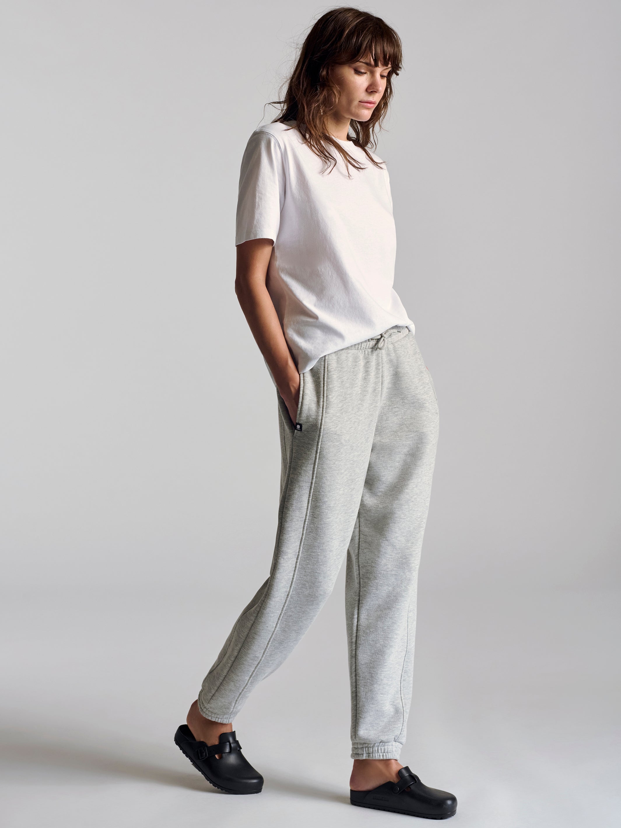 Women's Morgan Sweatpants In Grey Melange - BROOKLYN INDUSTRIES