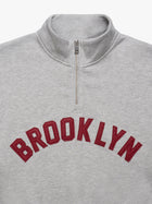 Women's Brooklyn Half Zip Sweatshirt in Mid Grey Melange - BROOKLYN INDUSTRIES