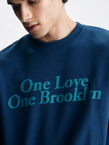 Men's One Love One Brooklyn Sweatshirt in Navy Peony - BROOKLYN INDUSTRIES