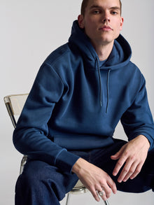 Men's Montrose Hooded Sweatshirt In Dark Denim - BROOKLYN INDUSTRIES