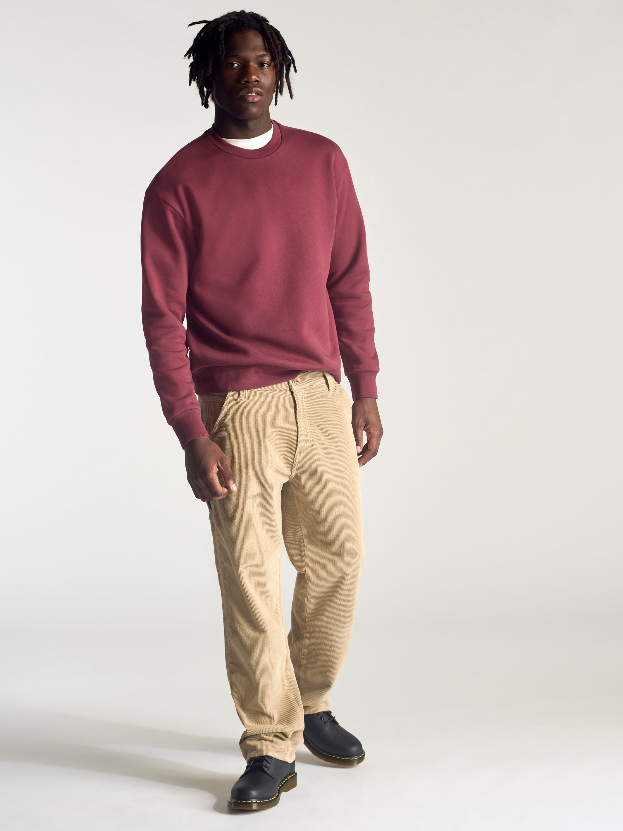 Men's Hoyt Crew Neck Sweatshirt In Brick - BROOKLYN INDUSTRIES