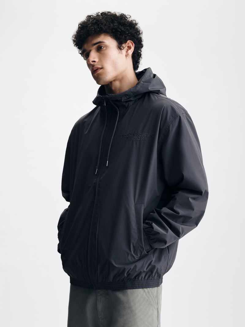 Men's Oversized Hooded Jacket in Black Sand