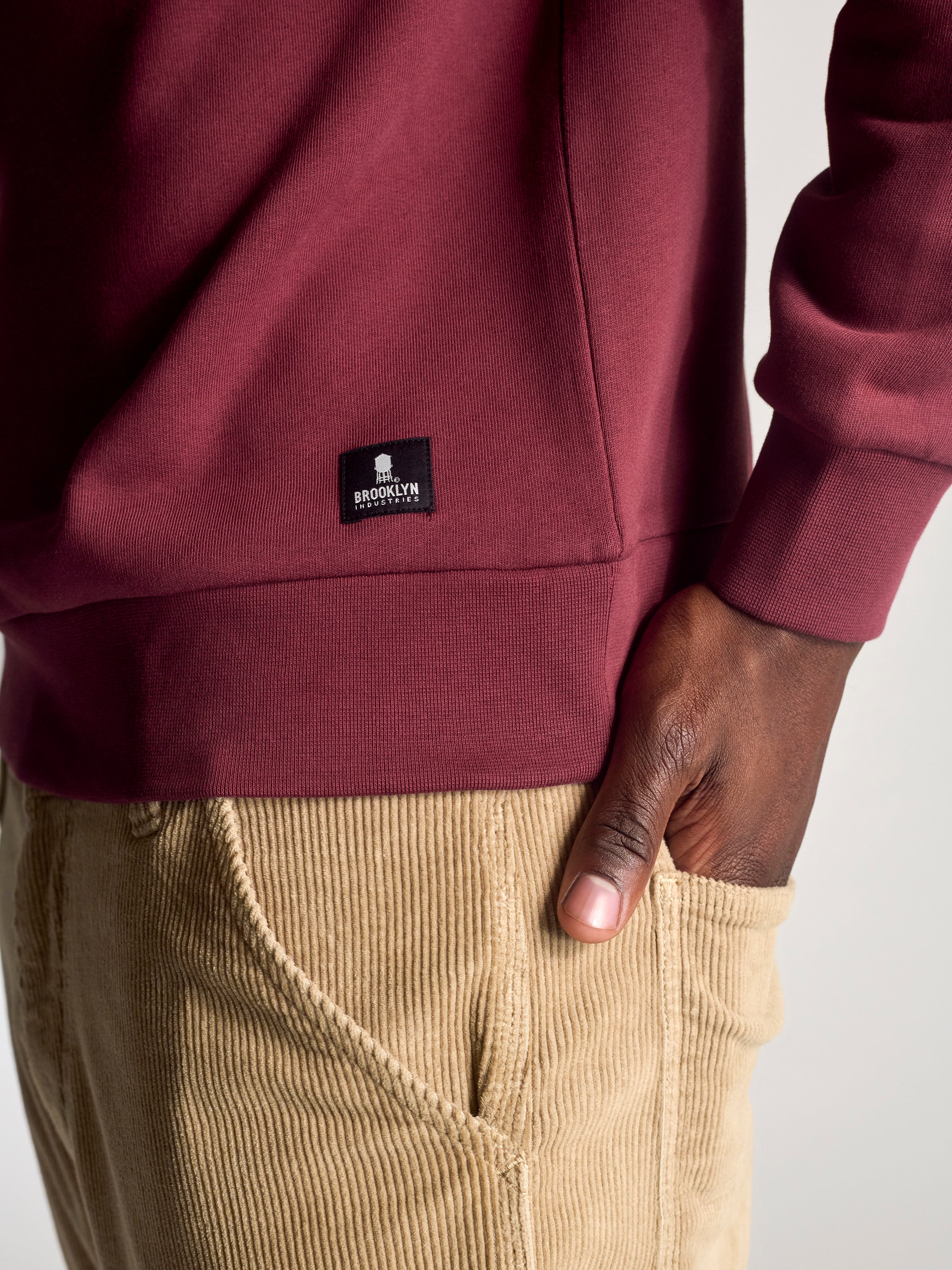 Men's Hoyt Crew Neck Sweatshirt In Brick - BROOKLYN INDUSTRIES