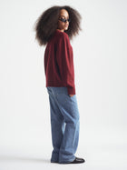 Women's Brooklyn Waffle Sweater in Windsor Wine - BROOKLYN INDUSTRIES