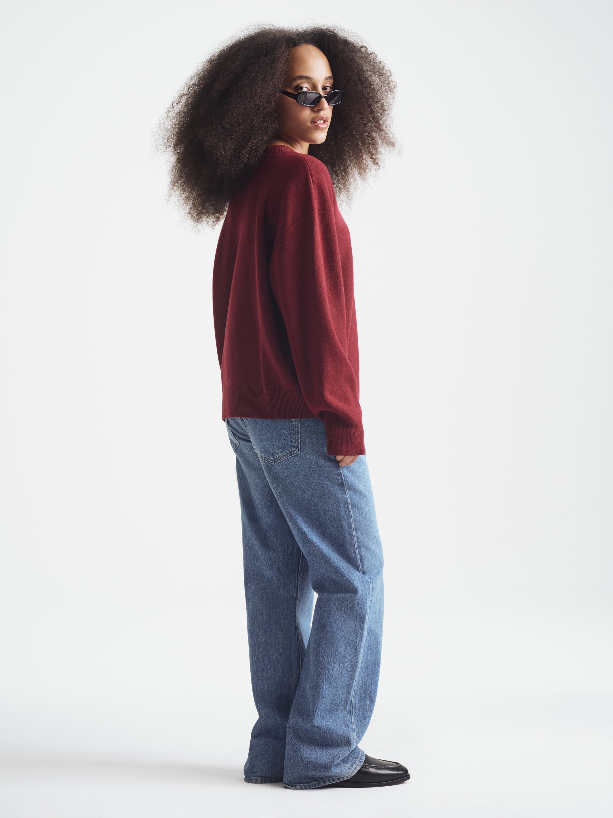 Women's Brooklyn Waffle Sweater in Windsor Wine - BROOKLYN INDUSTRIES