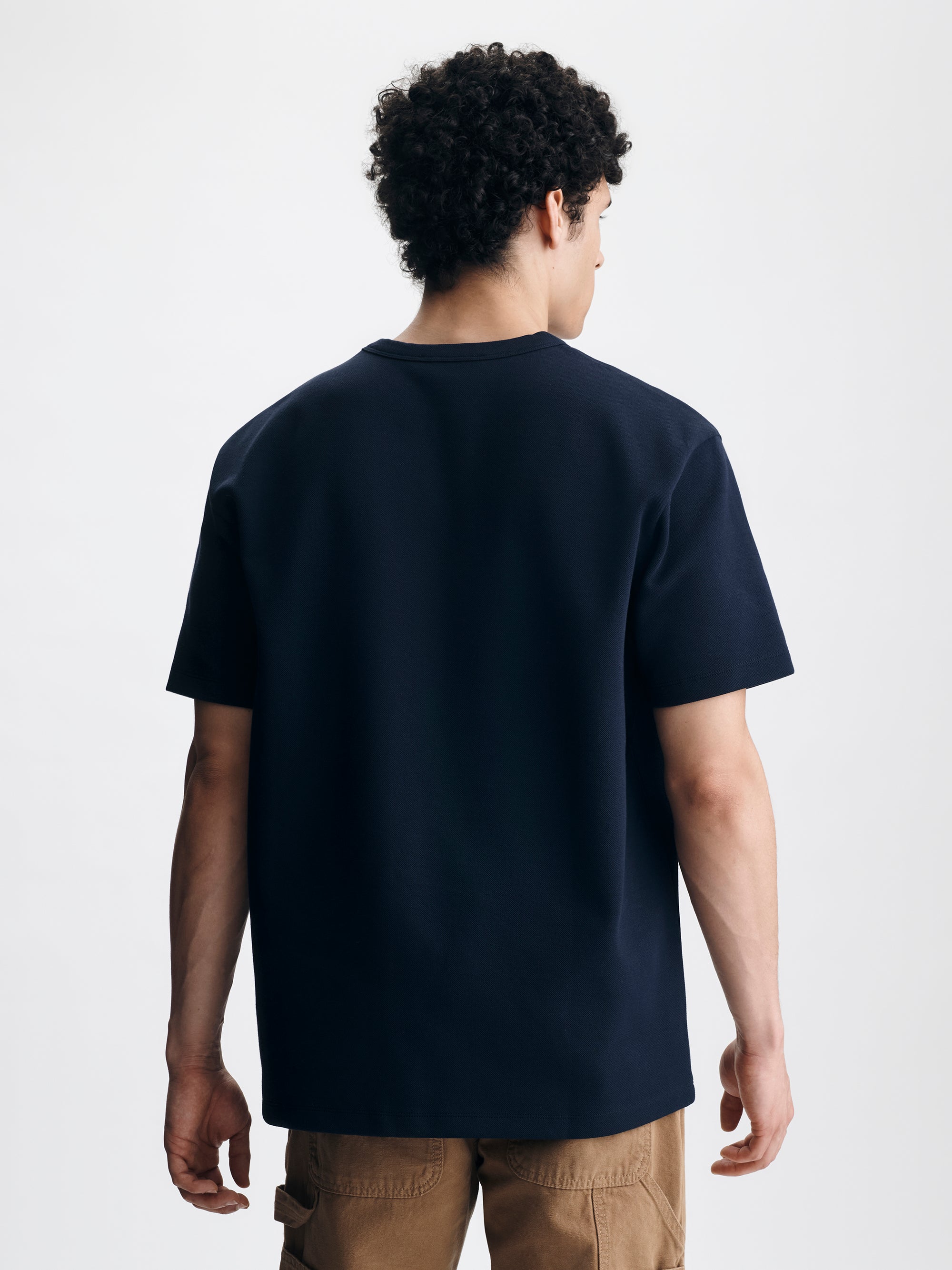 Men's Pique Logo T-Shirt in Black Iris - BROOKLYN INDUSTRIES