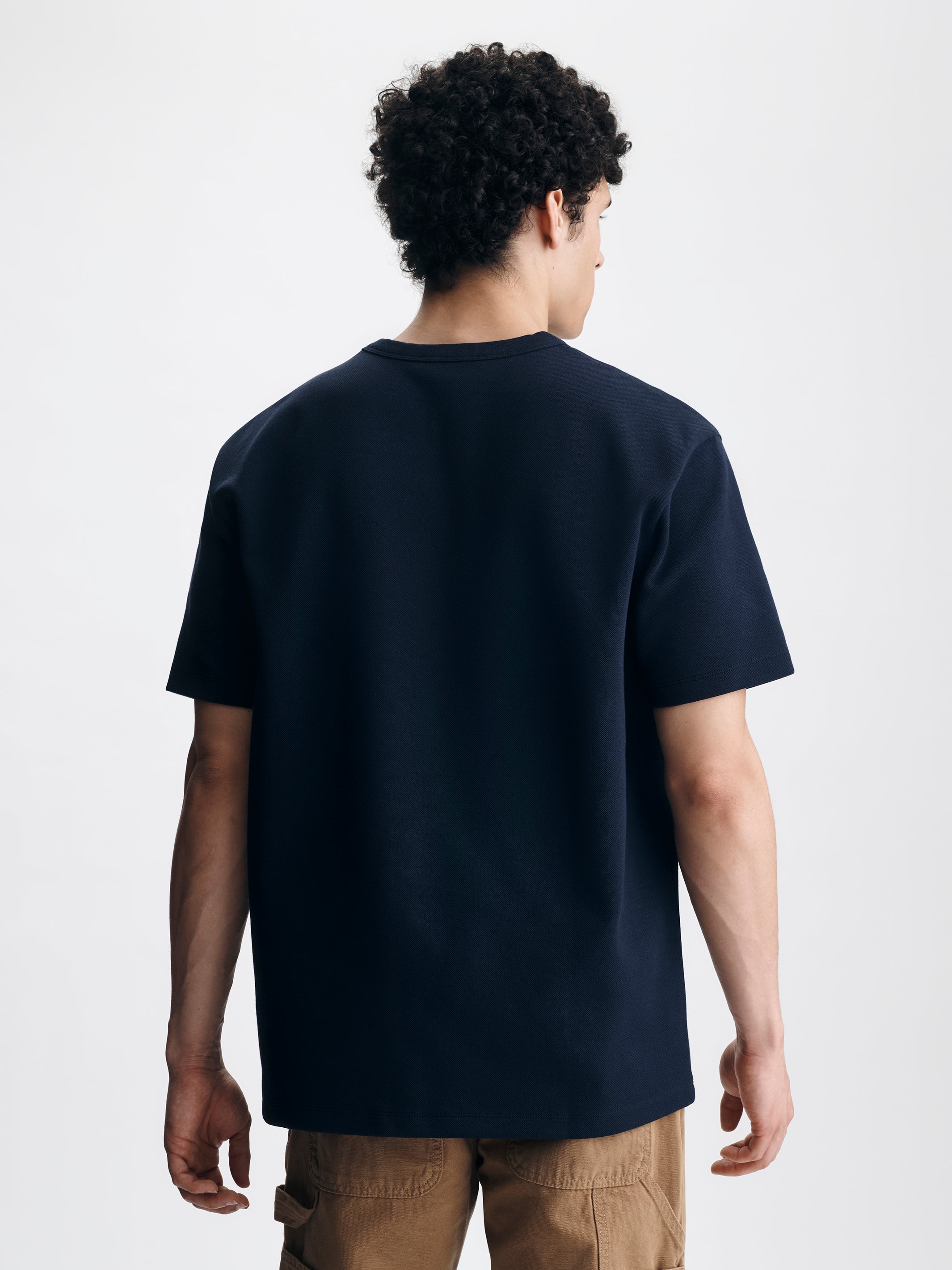 Men's Pique Logo T-Shirt in Black Iris - BROOKLYN INDUSTRIES
