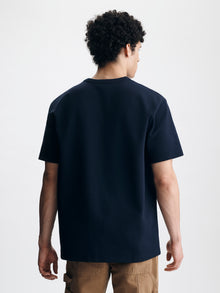 Men's Pique Logo T-Shirt in Black Iris - BROOKLYN INDUSTRIES