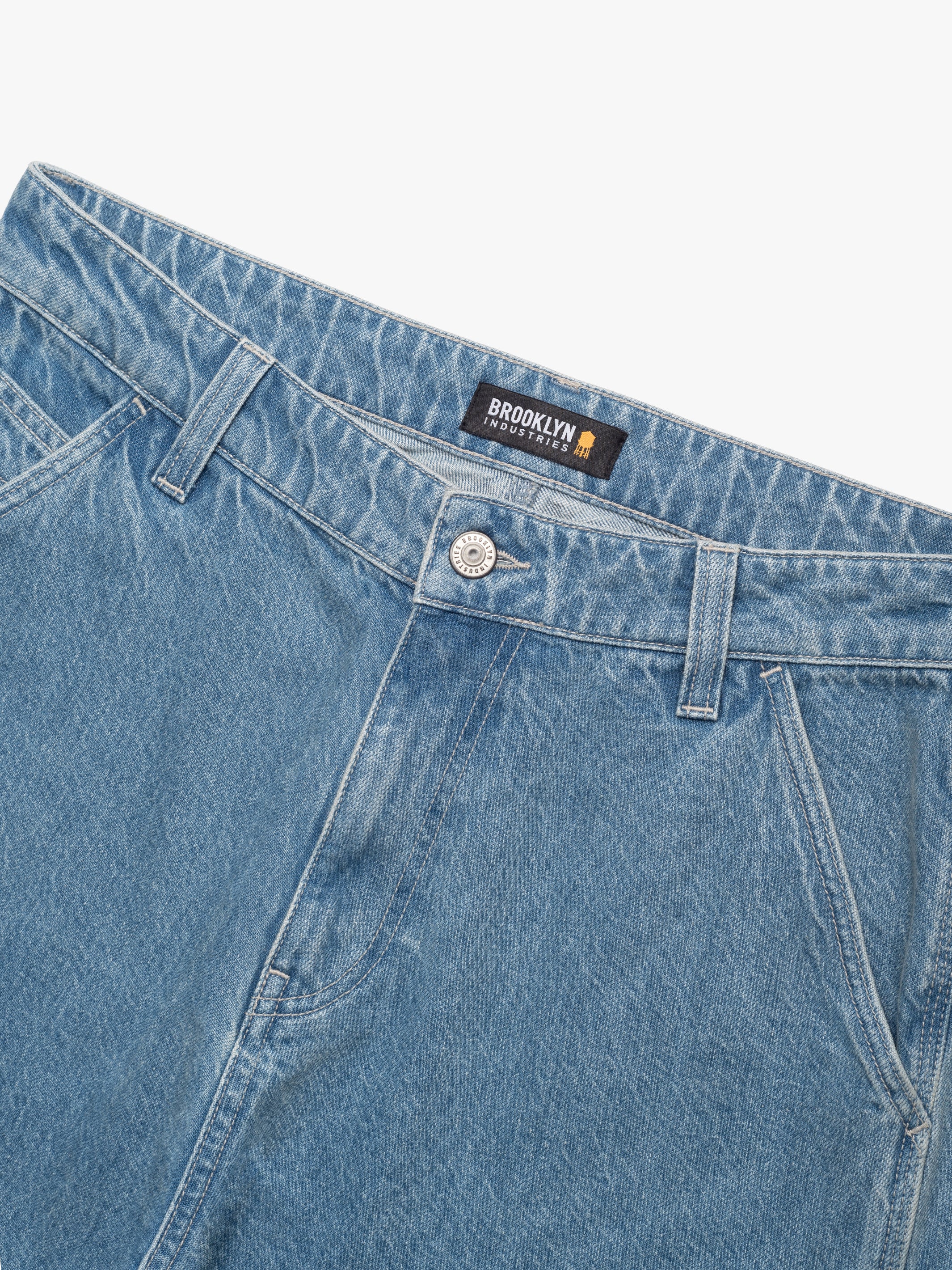 Brooklyn Industries Central Loose Carpenter Jeans in Light Blue Denim