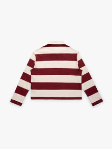 Women's Brooklyn Long Sleeve Striped Rugby T-Shirt in Biking Red Striped
