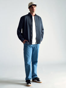 Men's Long Sleeve Shirt In Orion Blue - BROOKLYN INDUSTRIES