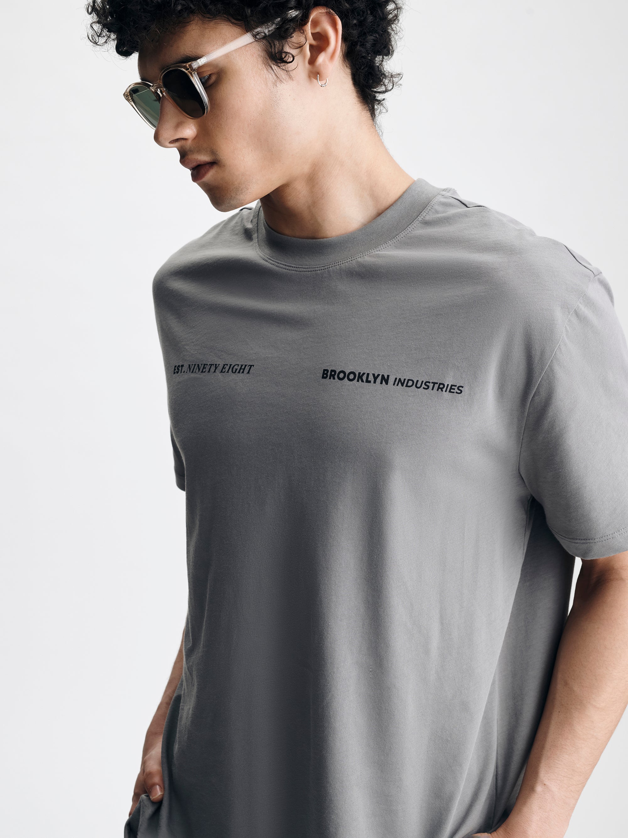 Men's Water Tower T-Shirt in Silent Storm - BROOKLYN INDUSTRIES
