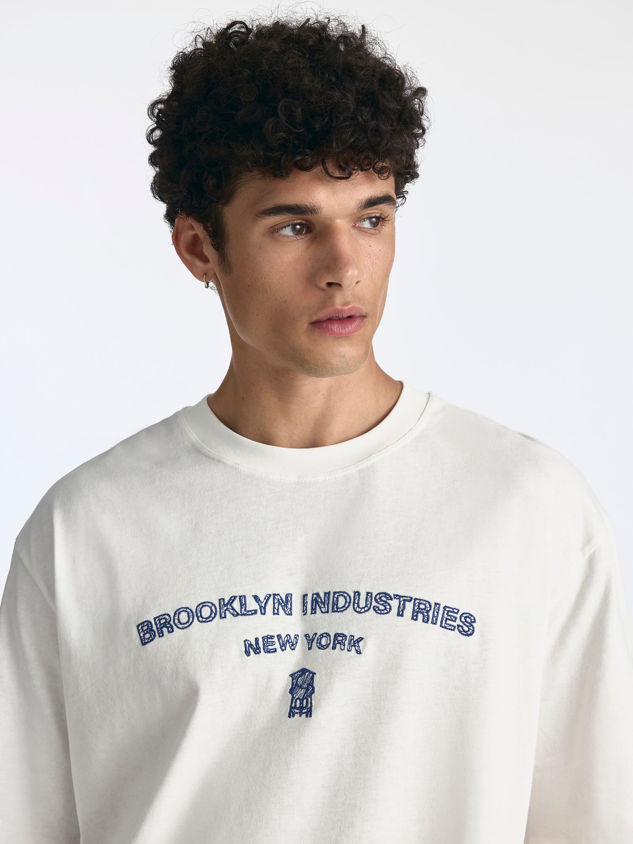 Men's Logo T-Shirt in Antique White - BROOKLYN INDUSTRIES