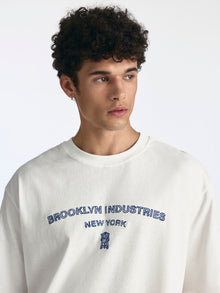 Men's Logo T-Shirt in Antique White - BROOKLYN INDUSTRIES