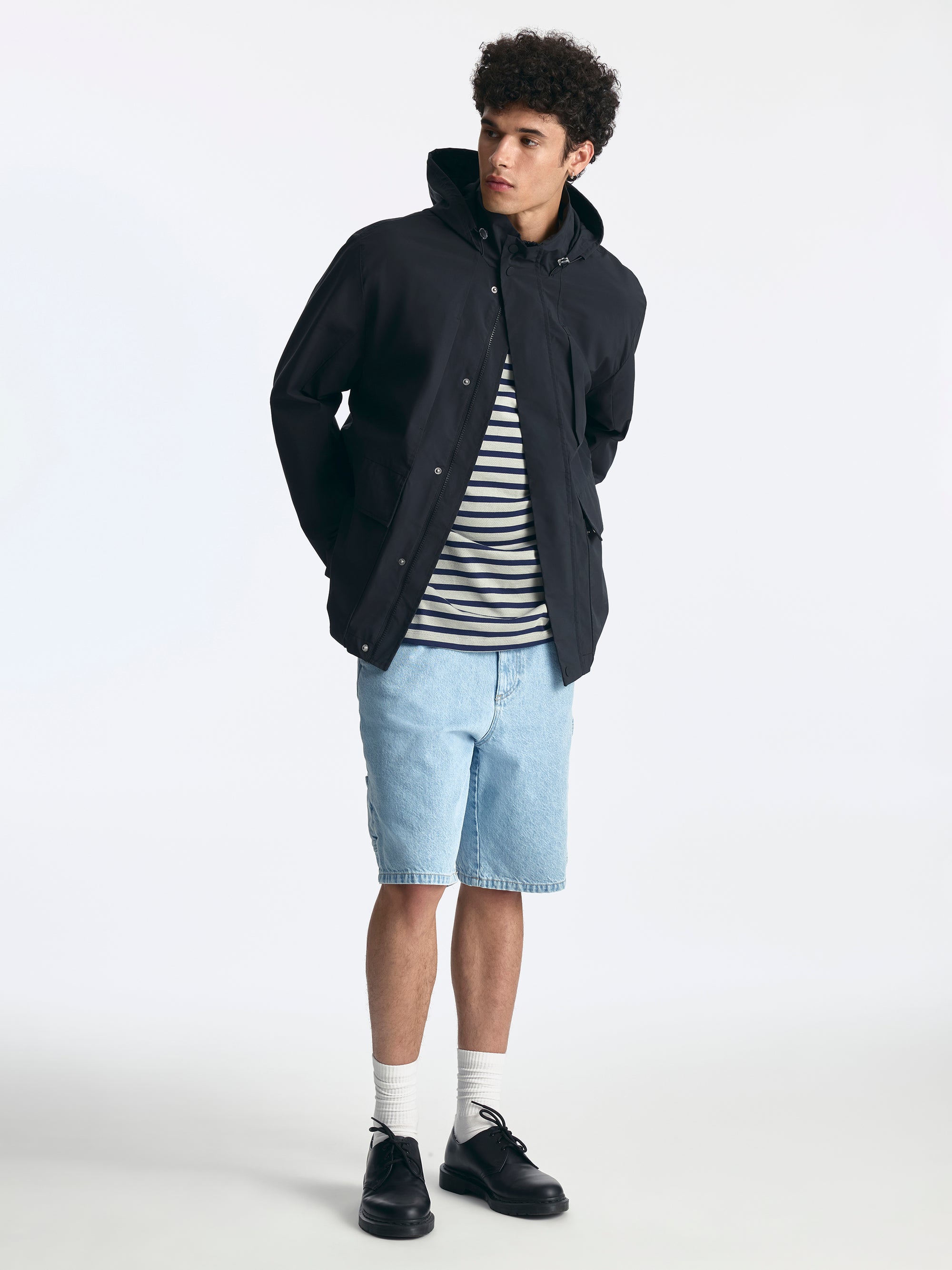 Men's Hooded Utility Jacket in Jet Black - BROOKLYN INDUSTRIES