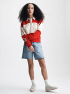 Women's Logo Rugby Polo Sweatshirt in Goji Berry - BROOKLYN INDUSTRIES