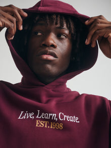 Men's Live Work Create Sweatshirt In Windsor Wine - BROOKLYN INDUSTRIES