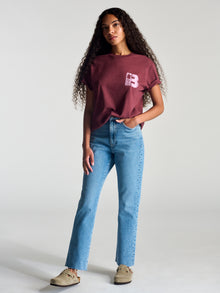 Women's Brooklyn Vintage T-Shirt In Red Mahogany - BROOKLYN INDUSTRIES