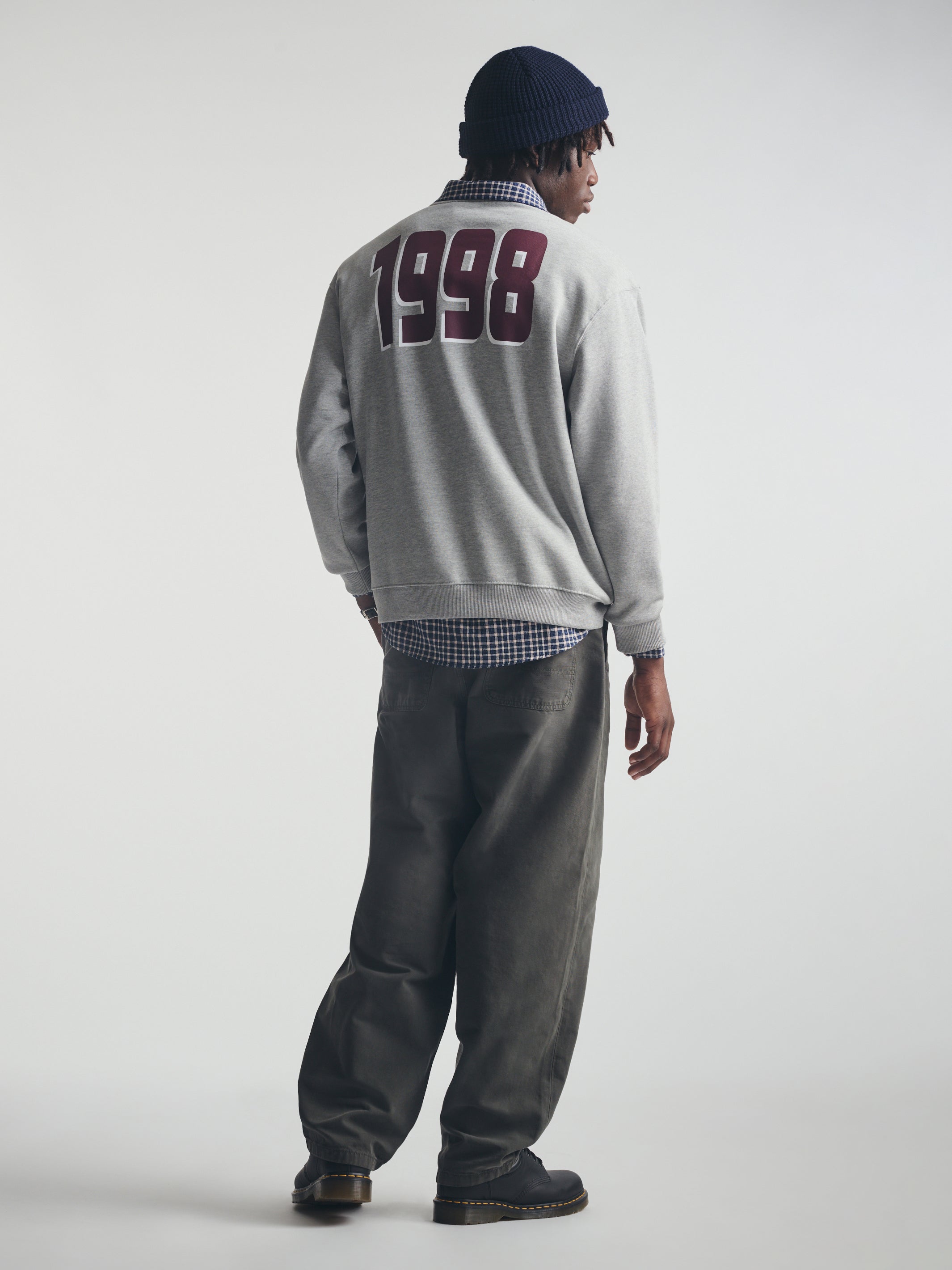 Men's 1998 Sweatshirt in Mid Grey Melange - BROOKLYN INDUSTRIES