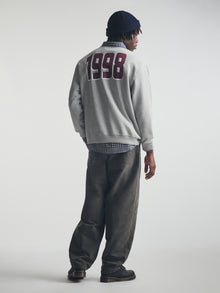 Men's 1998 Sweatshirt in Mid Grey Melange - BROOKLYN INDUSTRIES