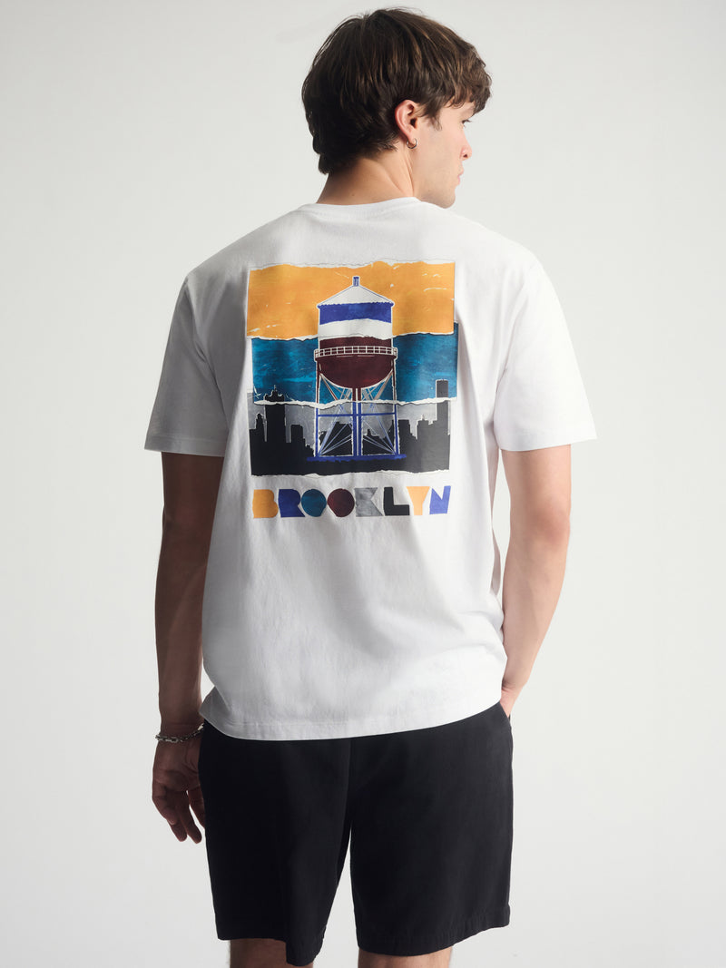 Men's Brooklyn Water Tower T-Shirt In White