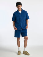Men's Short Sleeve Shirt in Navy Peony - BROOKLYN INDUSTRIES