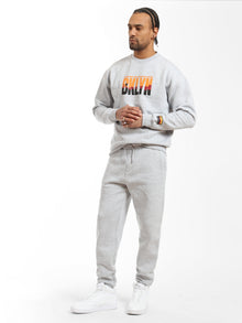 Men's BKLYN Crew Neck Sweatshirt in Grey Melange - BROOKLYN INDUSTRIES