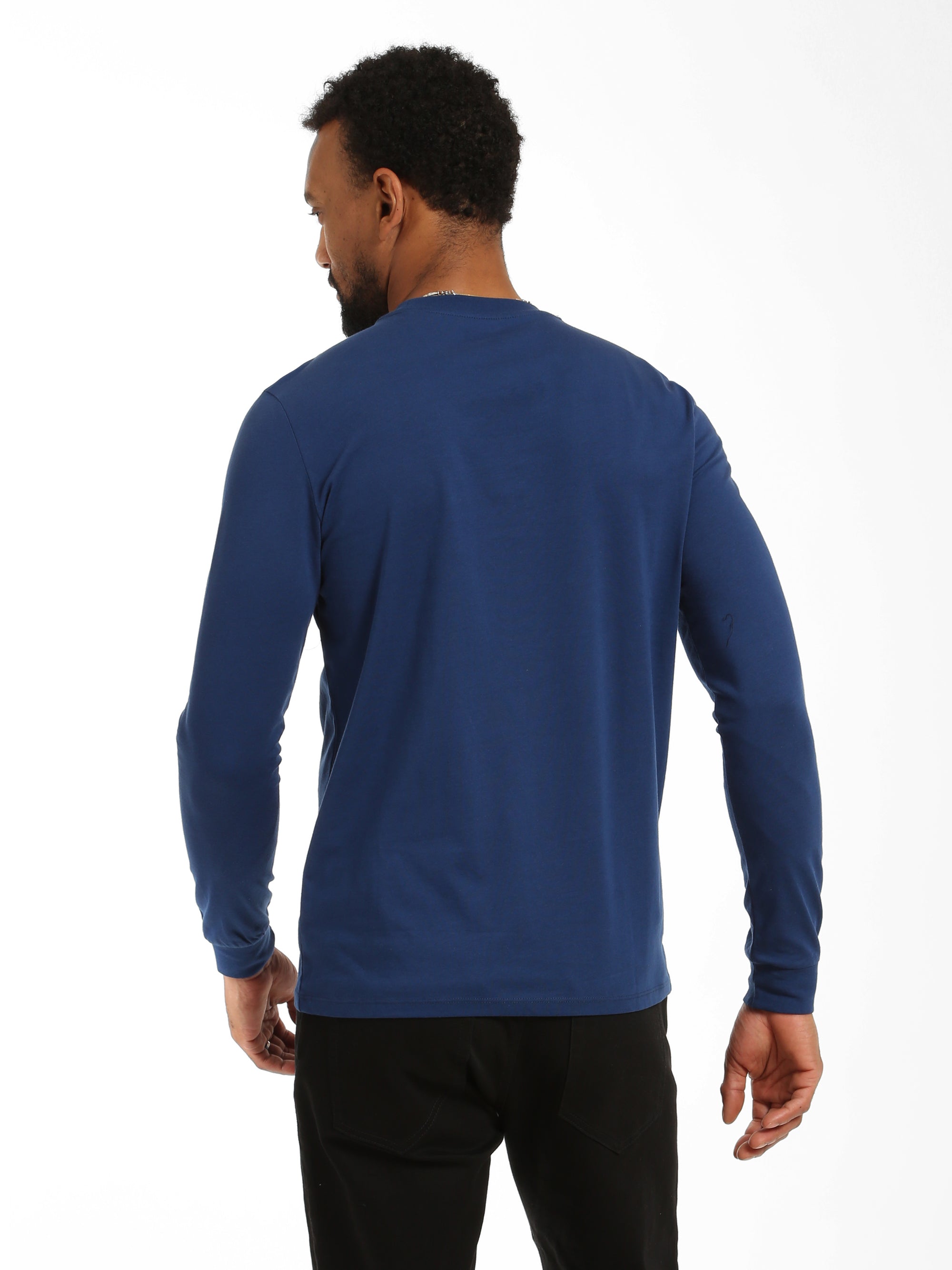 Men's Denim Patch Long Sleeve Shirt in Mood Indigo - BROOKLYN INDUSTRIES