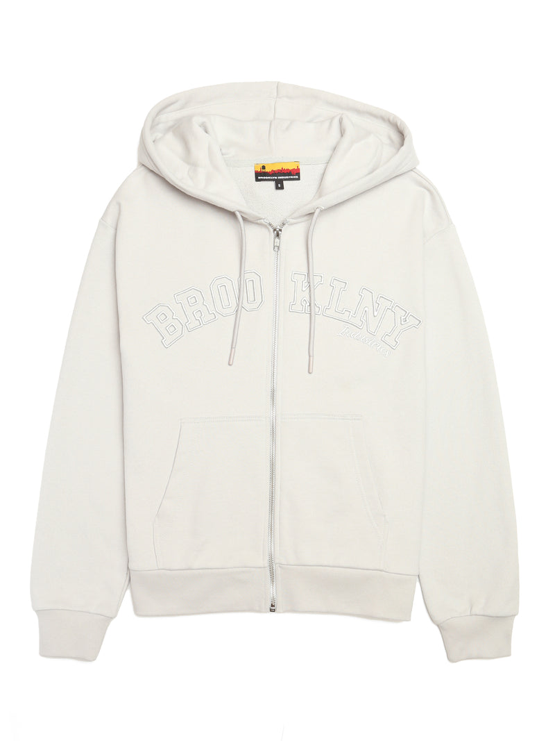 Men's "Brooklyn NY" Zip-Up Hoodie in Luna Rock - BROOKLYN INDUSTRIES