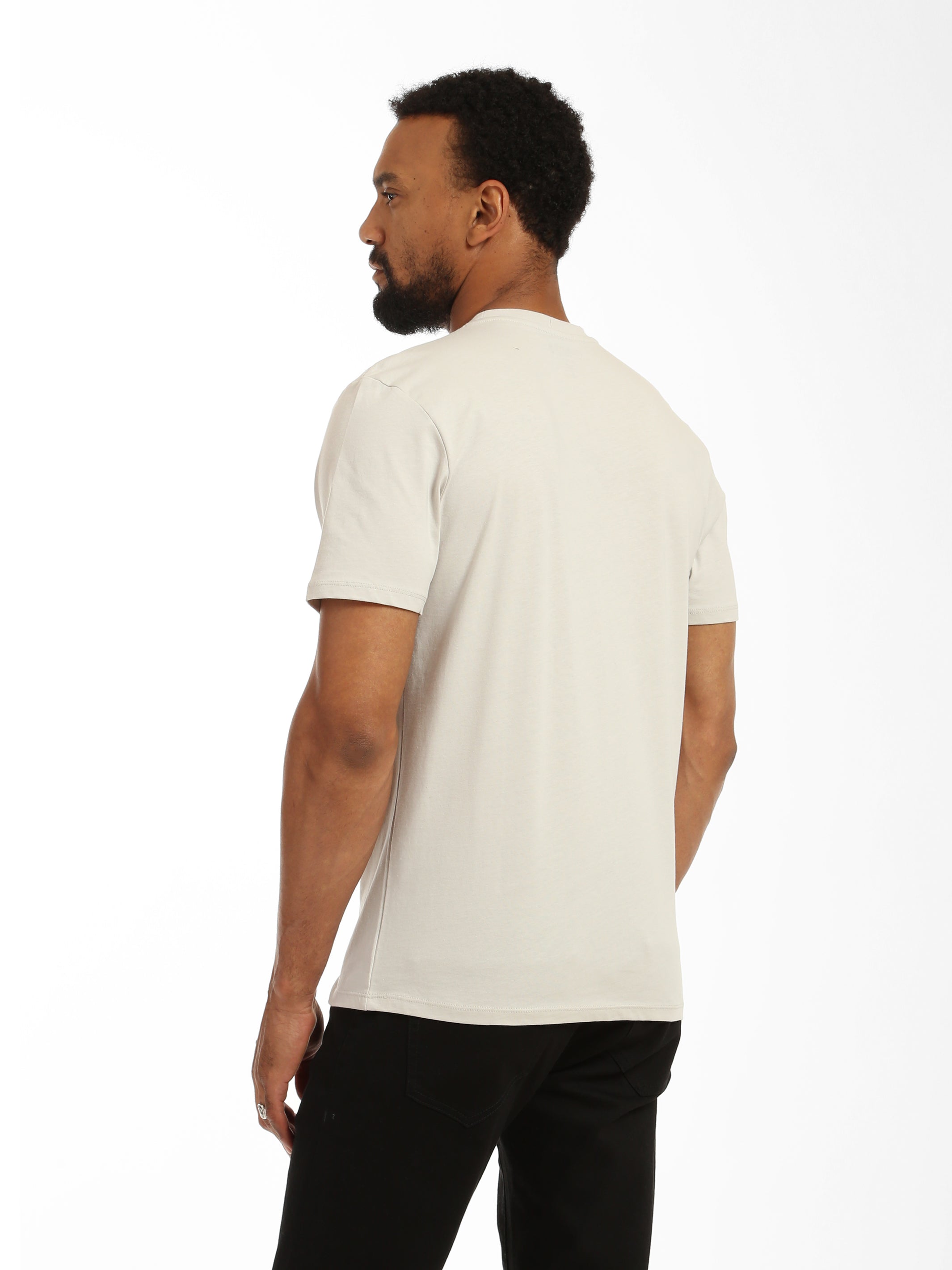 Men's Denim Patch T-shirt in Silver Birch - BROOKLYN INDUSTRIES