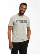 Men's Reversed Brooklyn T-shirt in Grey Melange - BROOKLYN INDUSTRIES