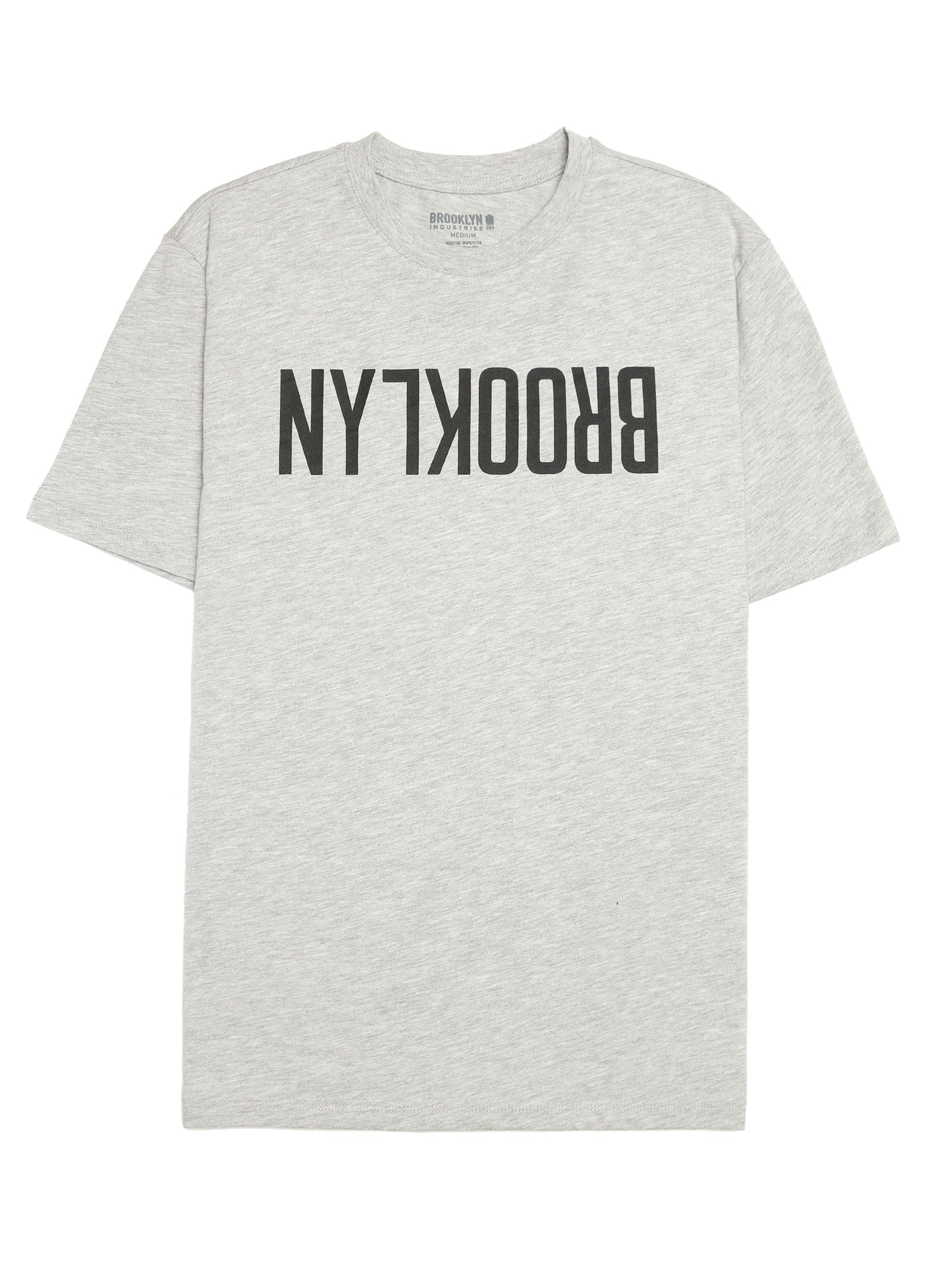 Men's Reversed Brooklyn T-shirt in Grey Melange - BROOKLYN INDUSTRIES