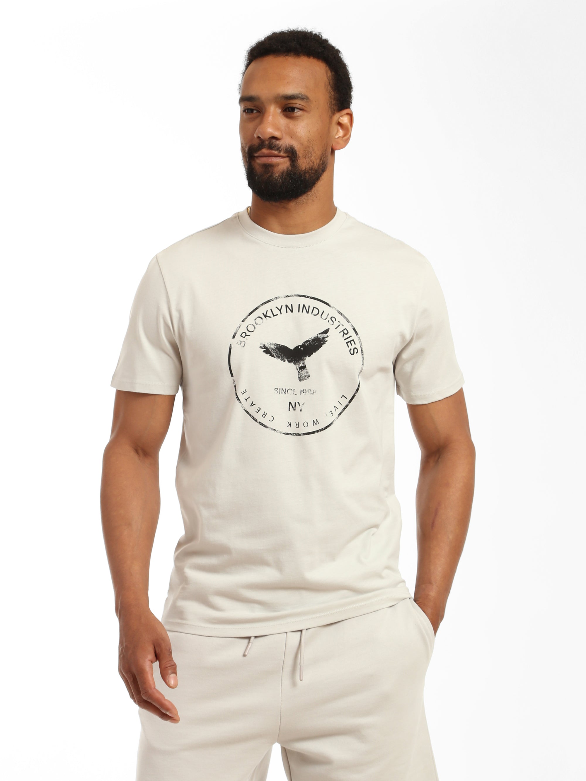 Men's Eagle Stamp T-shirt in Luna Rock - BROOKLYN INDUSTRIES