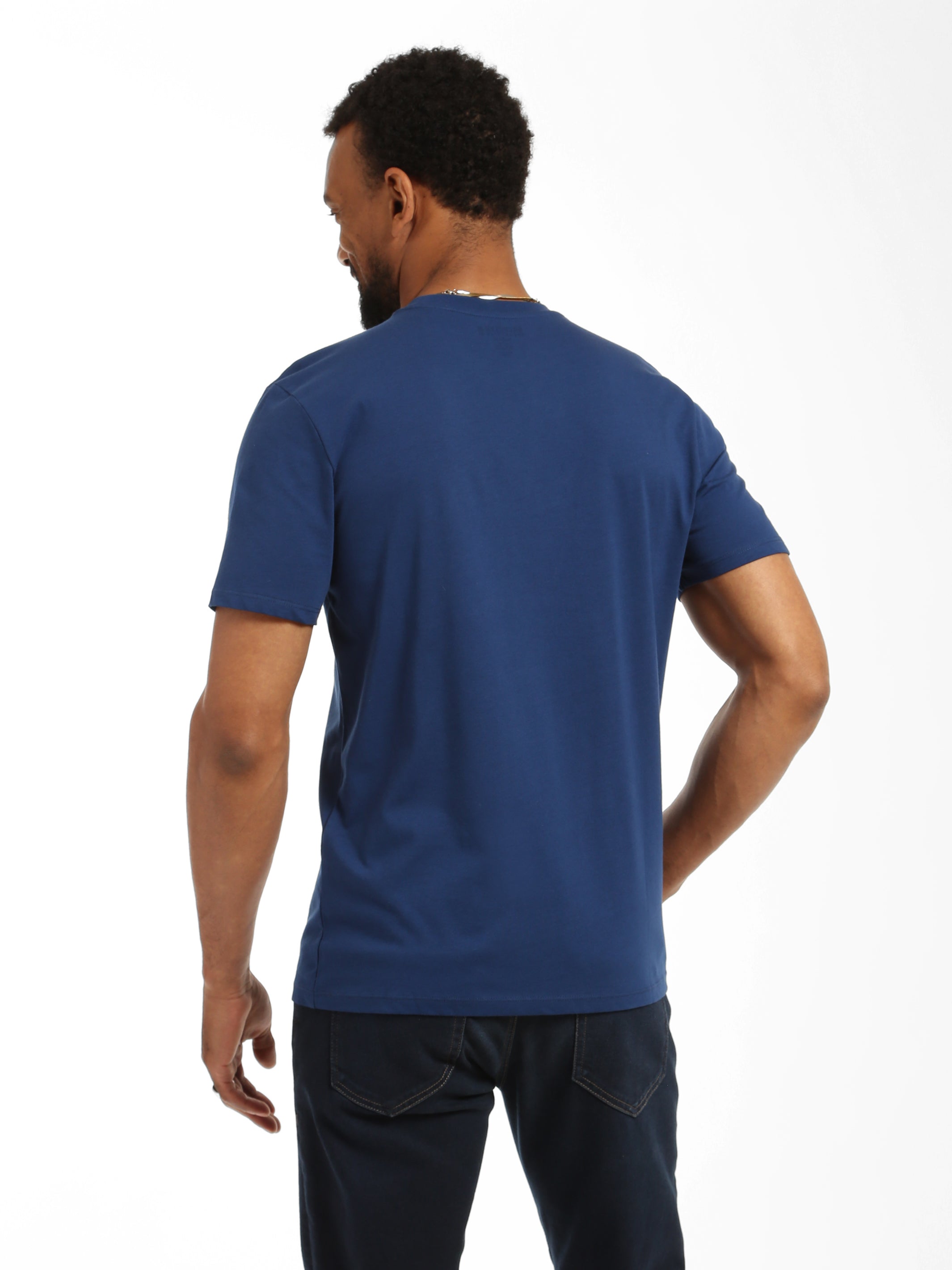 Men's Stamp T-shirt in Navy Peony - BROOKLYN INDUSTRIES