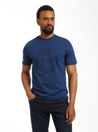 Men's Stamp T-shirt in Navy Peony - BROOKLYN INDUSTRIES