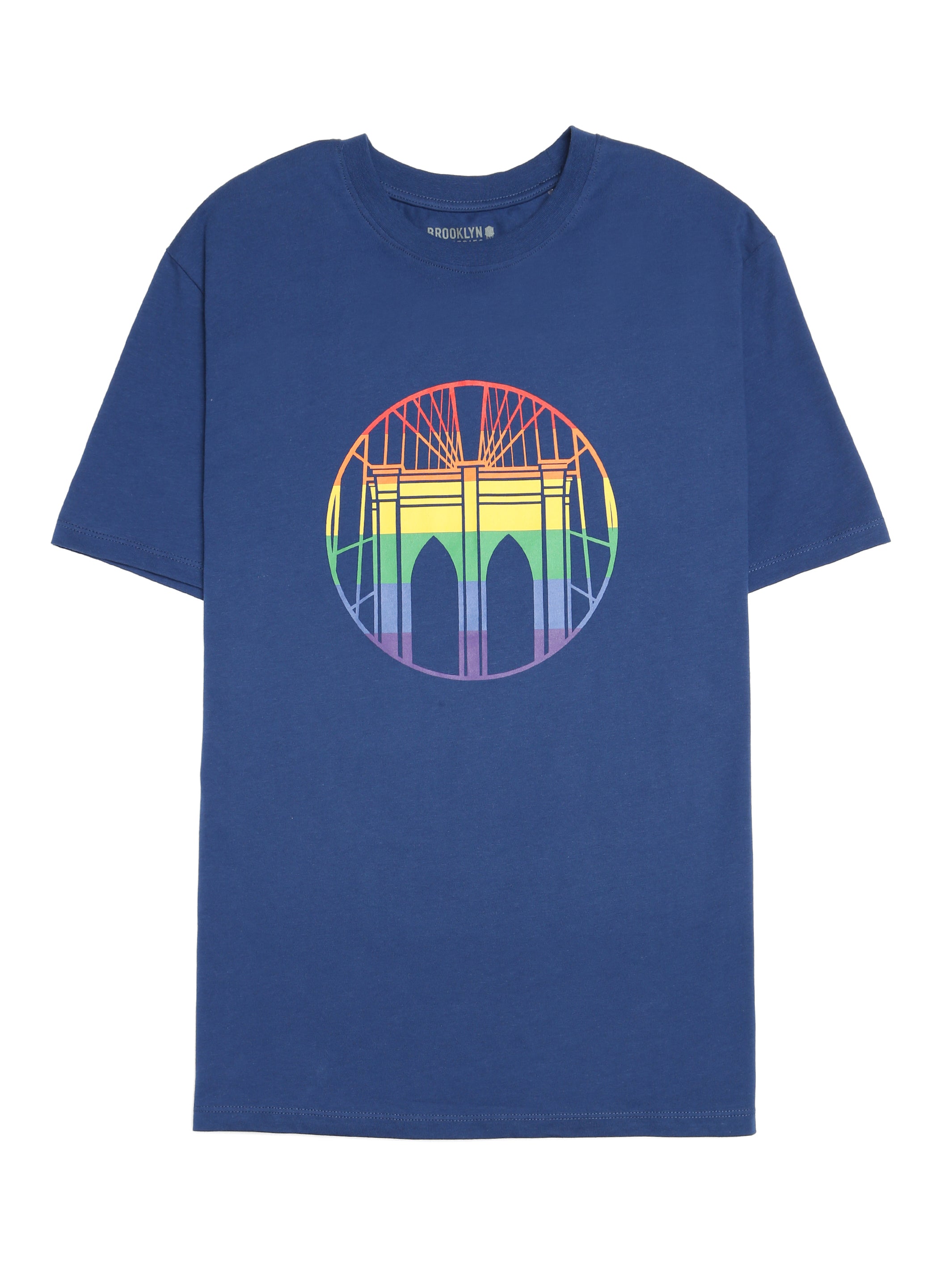 Men's Brooklyn Bridge Pride T-shirt in Mood Indigo - BROOKLYN INDUSTRIES