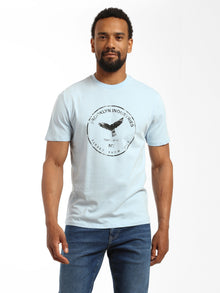 Men's Eagle Stamp T-shirt in Cerulean - BROOKLYN INDUSTRIES