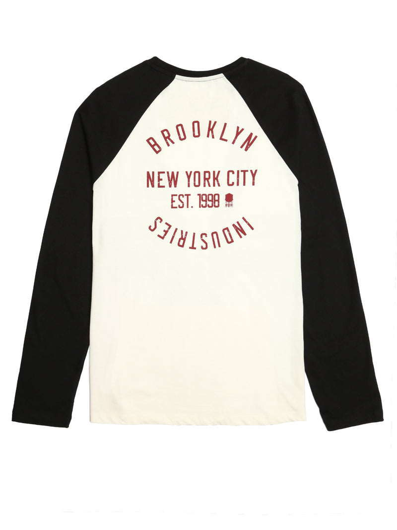 Men's Raglan Long Sleeve T-shirt in Antique White - BROOKLYN INDUSTRIES