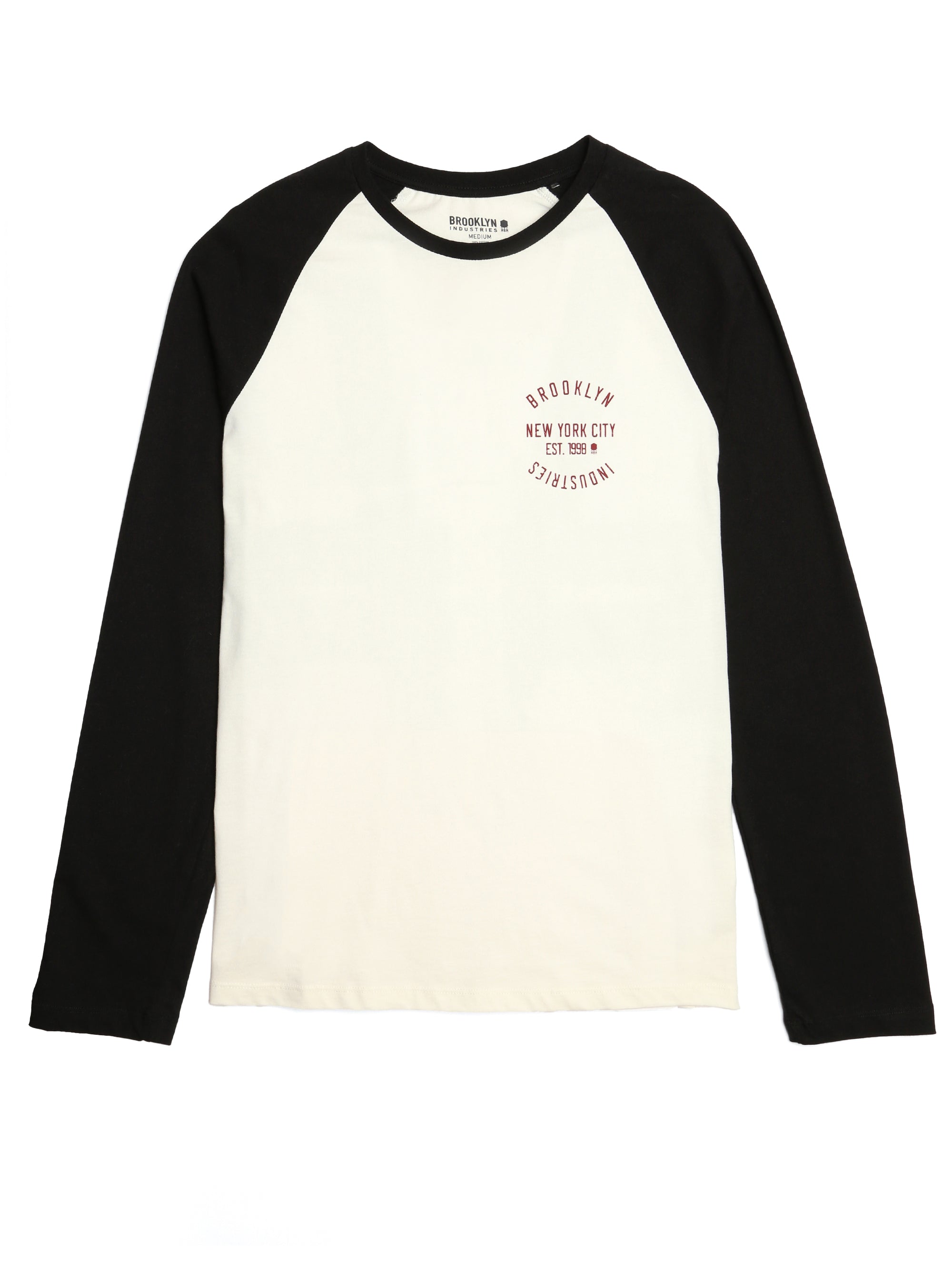 Men's Raglan Long Sleeve T-shirt in Antique White - BROOKLYN INDUSTRIES