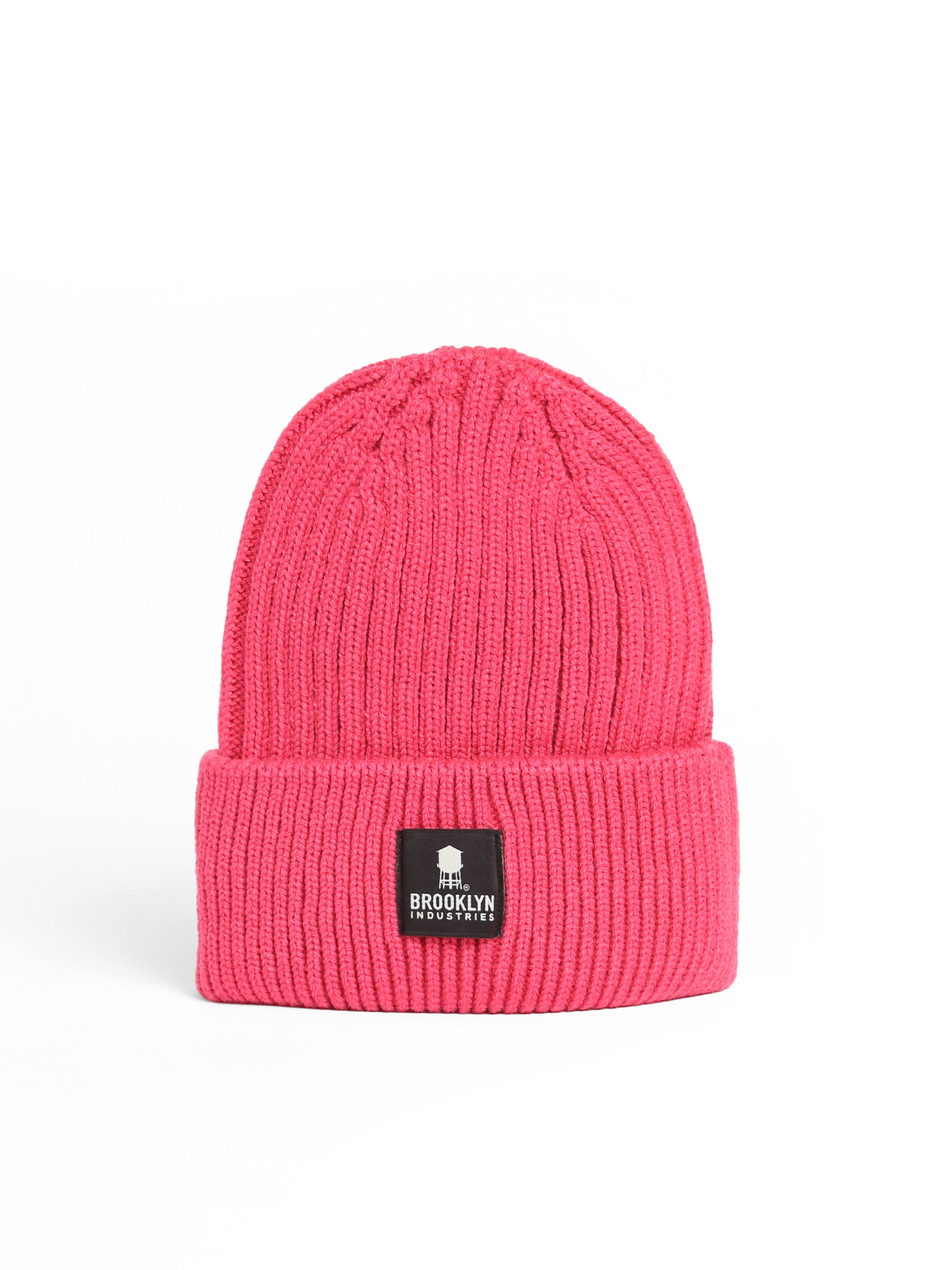 Ribbed Beanie Hat in Pink - BROOKLYN INDUSTRIES