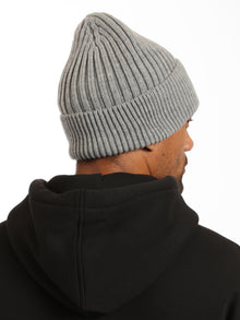 Ribbed Beanie Hat in Grey - BROOKLYN INDUSTRIES