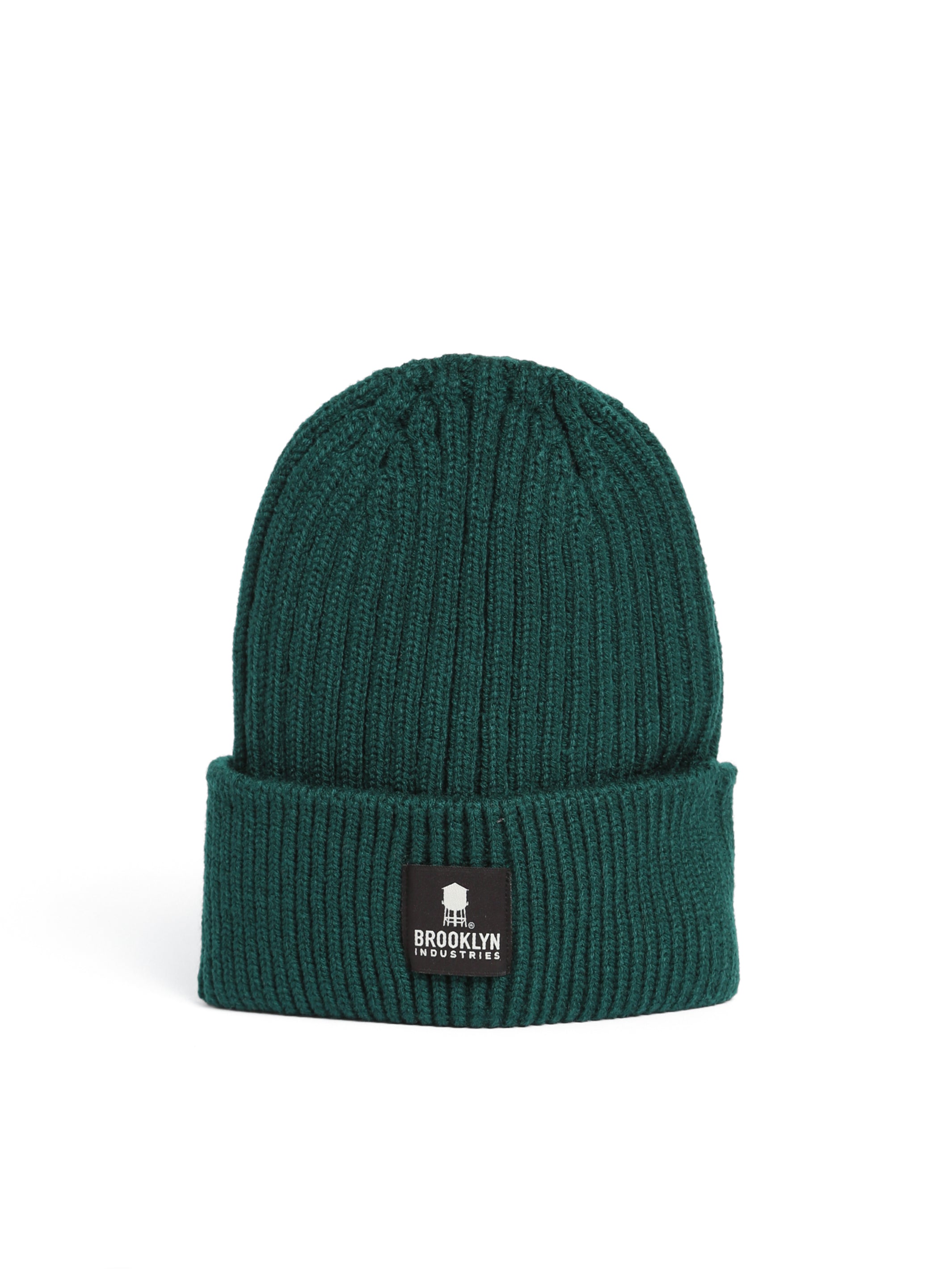 Ribbed Beanie Hat in Green - BROOKLYN INDUSTRIES