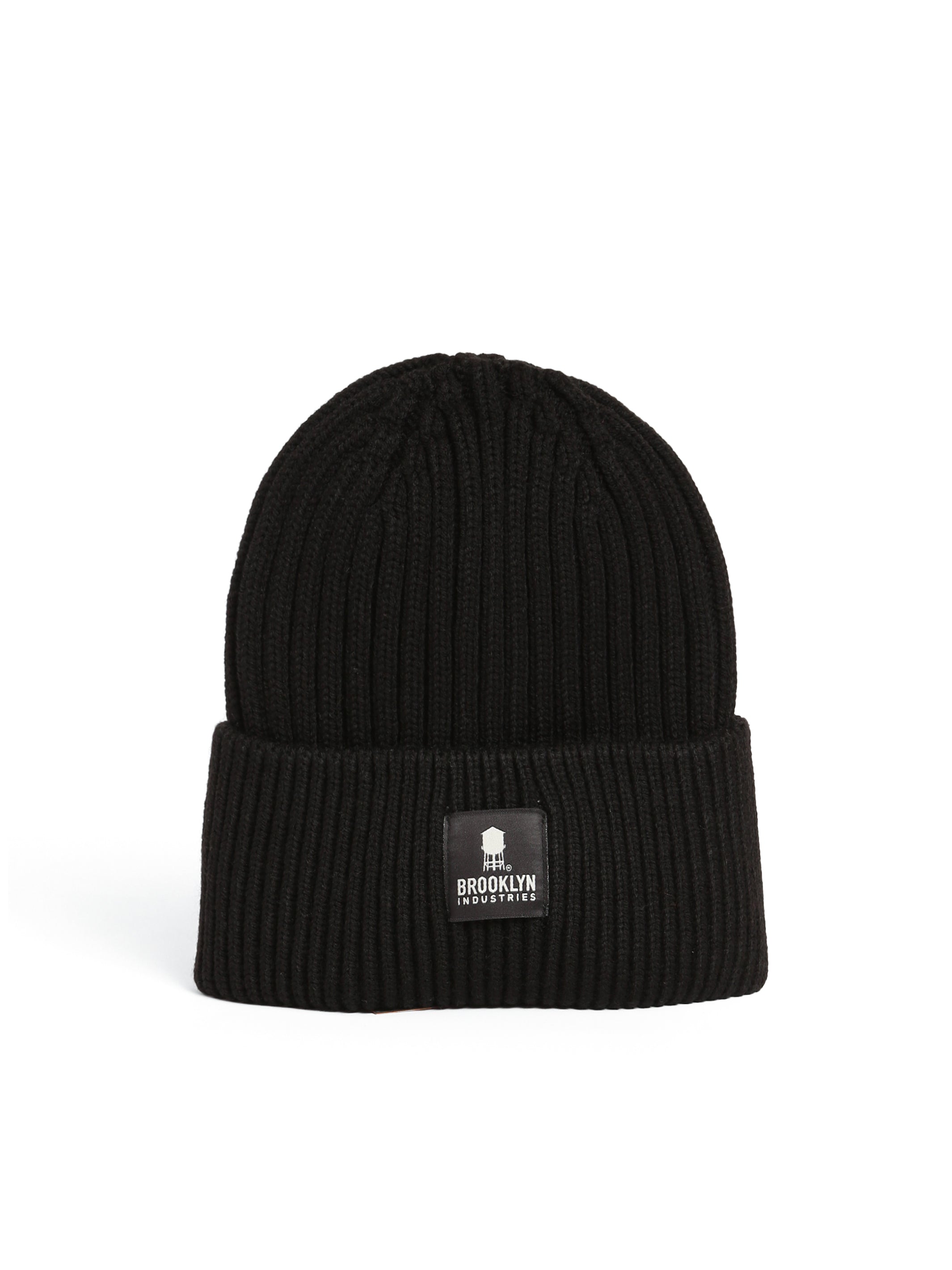 Ribbed Beanie Hat in Black - BROOKLYN INDUSTRIES