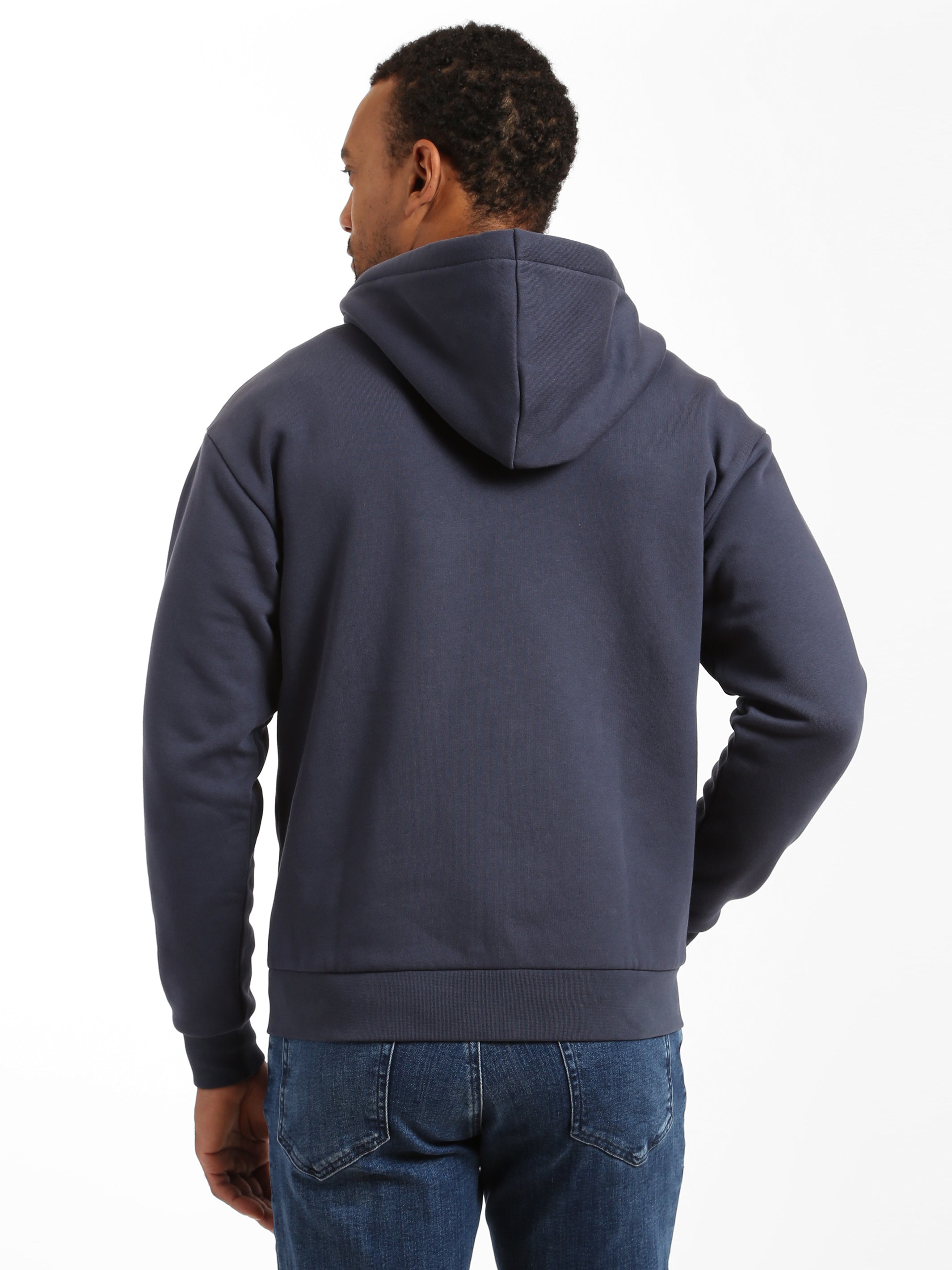 Men's BKI 1998 Zip Up Hoodie in Mood Indigo - BROOKLYN INDUSTRIES