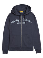 Men's BKI 1998 Zip Up Hoodie in Mood Indigo - BROOKLYN INDUSTRIES