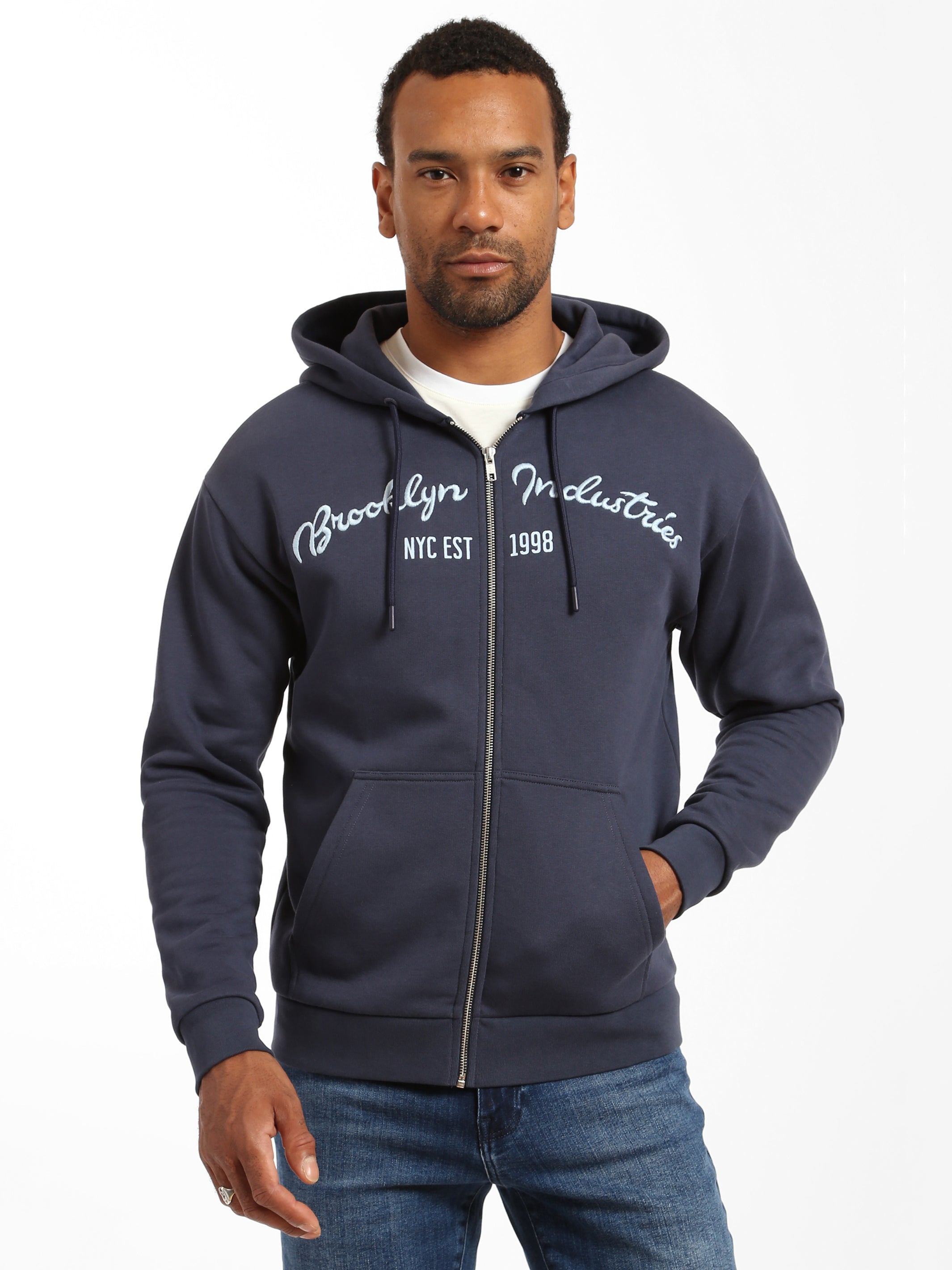 Men's BKI 1998 Zip Up Hoodie in Mood Indigo