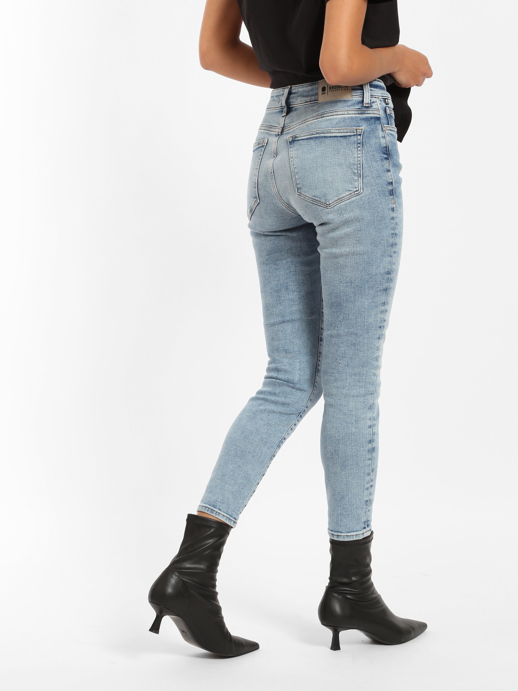 Coco High Rise Skinny Jeans in Light Brushed Denim - BROOKLYN INDUSTRIES