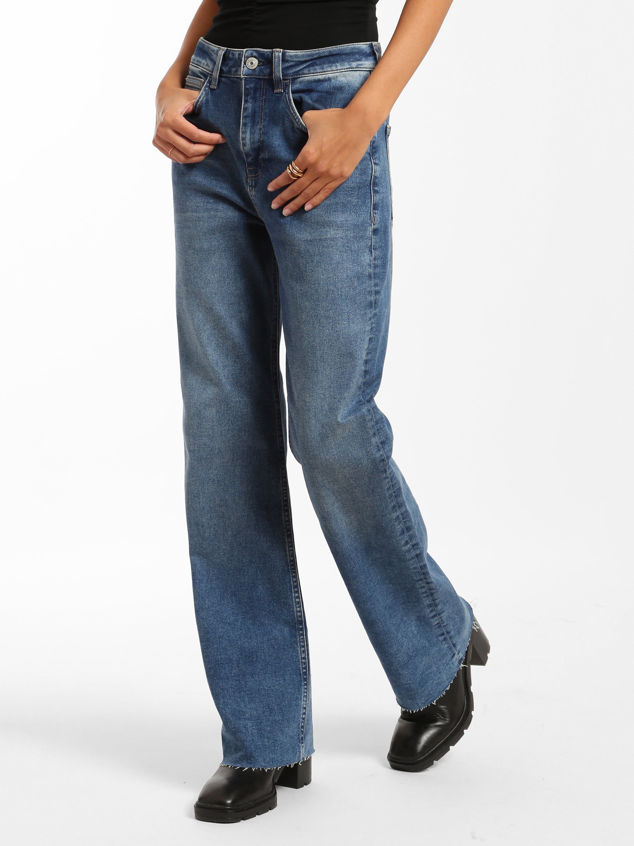 Park High Rise Wide Leg Jeans in Indigo Denim - BROOKLYN INDUSTRIES